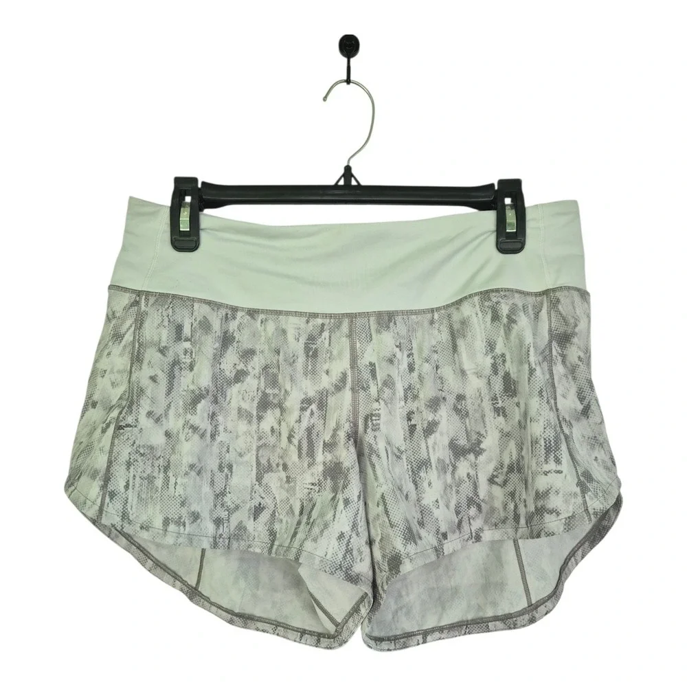 Lululemon Speed Up Short Tall Size 8 City Breeze Alpine White Multi Lined Runnin